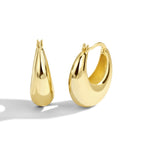 E0284 Fashionable Modern Arc-Shaped Brass Gold-Plated Earrings Simple Chubby C Women's Earrings