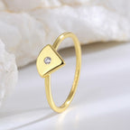 SR0023 S925Silver Geometric Triangle Ring Female Design casual Single Ring