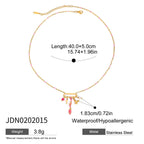 Stainless Steel Zircon Heart Necklace Choker Non-Fading Jewelry for Women