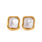 Stainless Steel Pearl Ring Non-Fading Earrings Jewelry earring