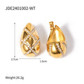 18K Gold-Tone Cubic Zirconia Stainless Steel Earrings with a refined design profile