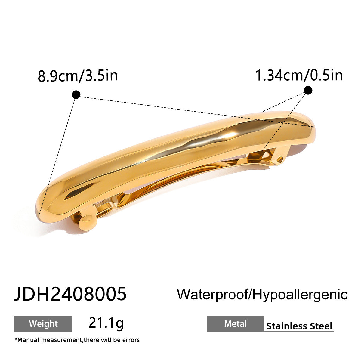 Stainless Steel Smooth Spring Clip Hairpin Classic Hair Clip Non-Fading Classic Accessory
