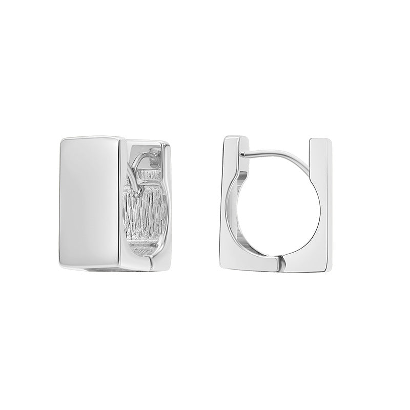 E0621 Unique Simple Versatile Geometric Square Earrings for Women Brass Gold-Plated Fashion Minimalist Ear Accessories