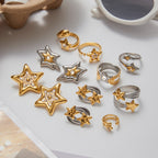 2H Original Stainless Steel Five-Pointed Star Earrings Design Sense Ear Jewelry for Women