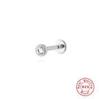 New S925Sterling Silver Stud Earrings18G Flat Head Push Piercing Cartilage Earrings Hot Selling Piercing Ear Lobe