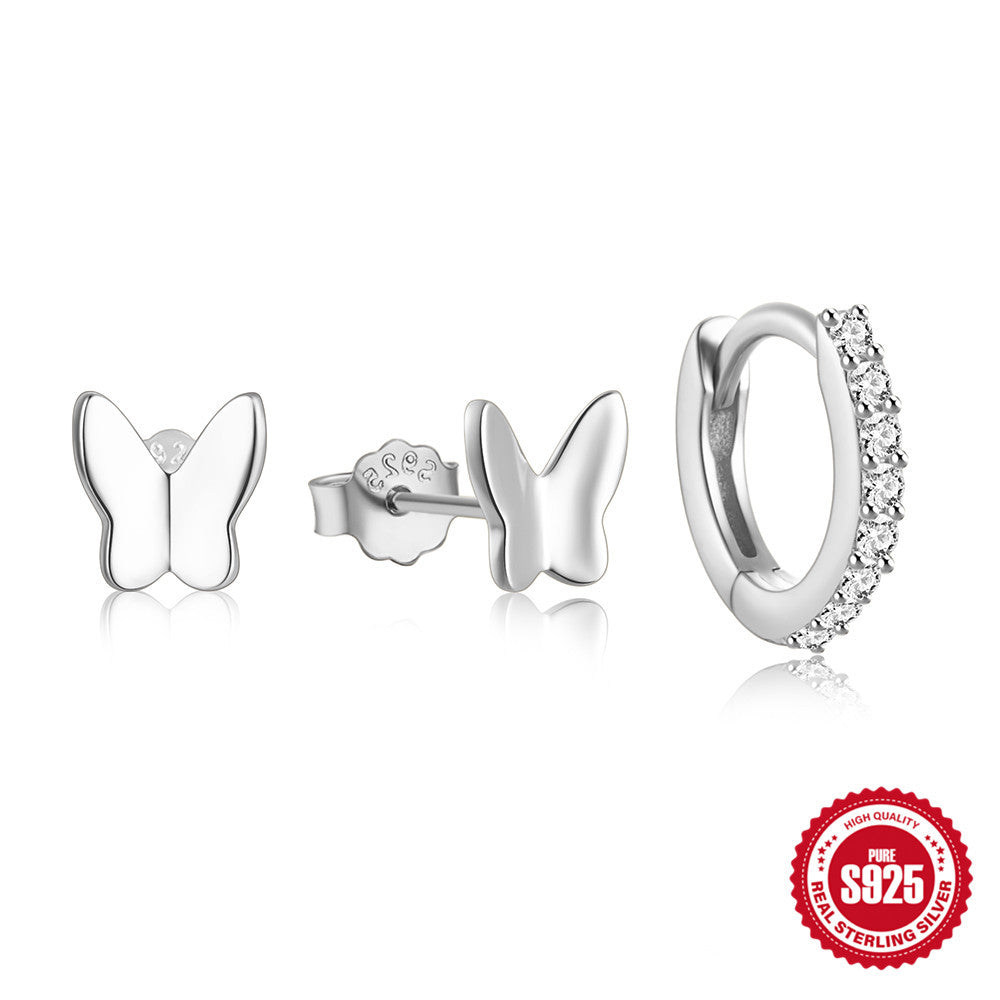 925Sterling Silver Mini Geometric Butterfly Earrings Earrings Earrings Set Hot Selling Earrings for Women