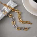 Color Block Bracelet Non-Fading Jewelry for Women Stainless Steel