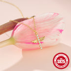 925 Sterling Silver Cross Diamond Necklace With Angel Wings Pendant