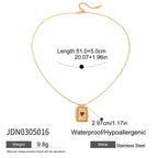 Stainless Steel Card Heart Necklace Collarbone Chain Jewelry Non-Fading