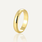R0715 Minimalist Design Smooth Ring for Women Gold-Plated Personality Band