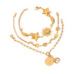 18k Gold Stainless Steel Star Bracelet Jewelry Non-Fading Accessories