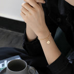 B0010 Wishing Coin Letter Couple Bracelet gold Chain Simple Gold Coin Bracelet