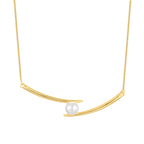 SN0052 S925Silver Smile Design Pearl Collarbone Chain Women's Fashion Pendant