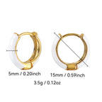 E0785 Simple White Epoxy Earrings for Women, Brass Gold-Plated, Fashionable Retro Small Cute Hoop Earrings