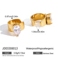 Gold-Plated Stainless Steel Cubic Zirconia Ear Cuff Earrings — Signature Shape — alternate product view — jewelry finish and design detail