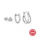 Geometric Butterfly 925 Sterling Silver Earring Set — front view — alternate angle 2 — jewelry finish and design detail