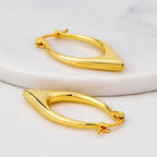 E0642 Korean Style Simple Fashion Square Hoop Earrings for Women Brass Gold-Plated Minimalist Smooth Hoop Earrings