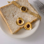 Resin earrings earrings non-fading stainless steel18k Gold accessories