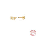 18G Crystal 925 Sterling Silver Cartilage Studs — decorative detail — alternate angle 4 — jewelry finish and design detail