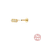 New S925Sterling Silver Stud Earrings18G Flat Head Push Piercing Cartilage Earrings Hot Selling Piercing Ear Lobe