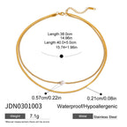 Double Layer Stacked Necklace Collarbone Chain Stainless Steel Jewelry Non-Fading