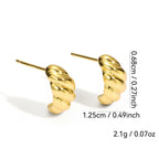 E0059Wind gold Ox Horn Earrings for Women, Plain Gold Vintage Earrings, Copper Gold-Plated Jewelry