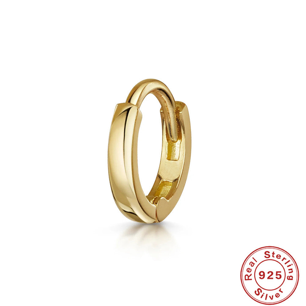 S925Sterling Silver Cartilage Piercing Diamond-Studded Hoop Earrings Ear Cuffs Ear Studs shien Hot-selling Punk Style Ear Cuff