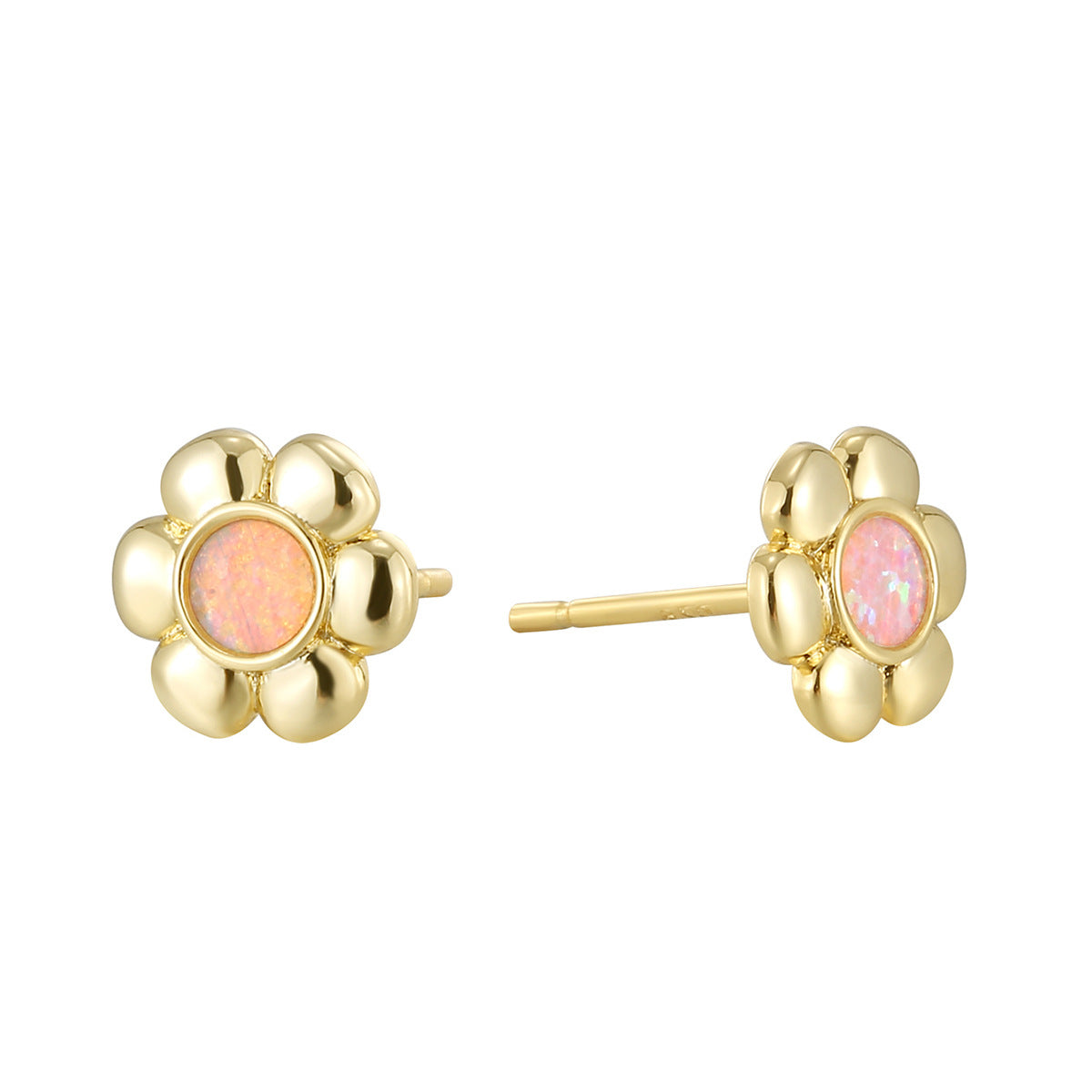 E0765 Vintage Design Flower Resin Earrings for Women New Plated18K Golden Wind Fashion Earrings