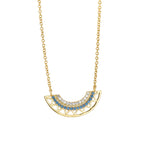 N0124 Bohemian Geometric Fan-Shaped Hollow Pendant Turquoise Necklace Jewelry