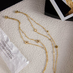 Rhinestone Double Layer Bracelet Jewelry Non-Fading Stainless Steel Jewelry for Women