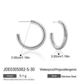 Modern Gold-Plated Stainless Steel Hoop Earrings — Boutique Edit — alternate product view — jewelry finish and design detail