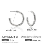 2H Stainless Steel c Hoop Earrings for Women, Non-Fading Jewelry Accessories