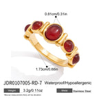 Tiger Eye Stone Ring Non-Fading Stainless Steel Agate Jewelry for Women rings