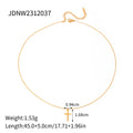 Gold-Plated Stainless Steel Cross Cubic Zirconia Pendant Necklace with Stone Detail — alternate product view — jewelry finish and design detail