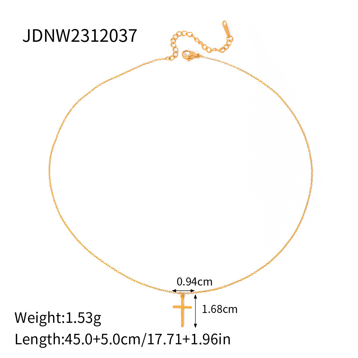 Stainless Steel Cross Pendant Necklace Zircon Natural Stone Clavicle Chain Neck Chain Jewelry