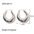 Openwork Stainless Steel Hoop Earrings in Gold-Tone with gold-tone stainless steel construction