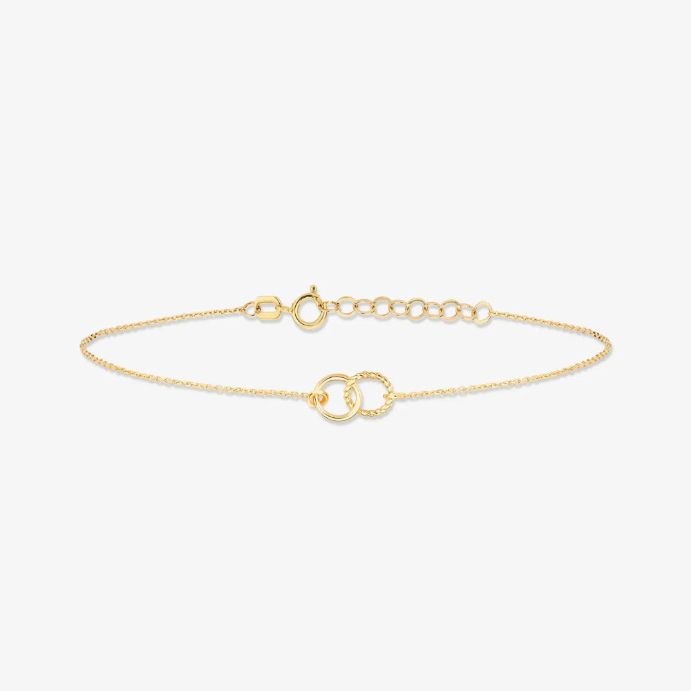 S925 Sterling Silver Double Circle Bracelet For Women Fashion