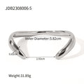 18K Gold-Plated Organic Shape Cuff Stainless Steel Bracelet — alternate product view — jewelry finish and design detail