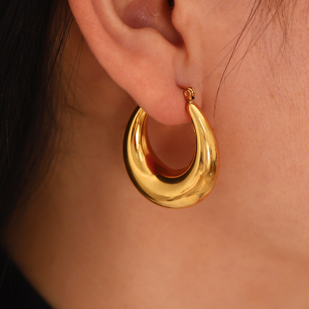 2H Fashionable Elegant Hollow Hoop Earrings  Simple Earrings for Women