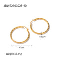 Ribbed Stainless Steel Earrings in 18K Gold-Plated — Contemporary Edit — close-up detail — jewelry finish and design detail