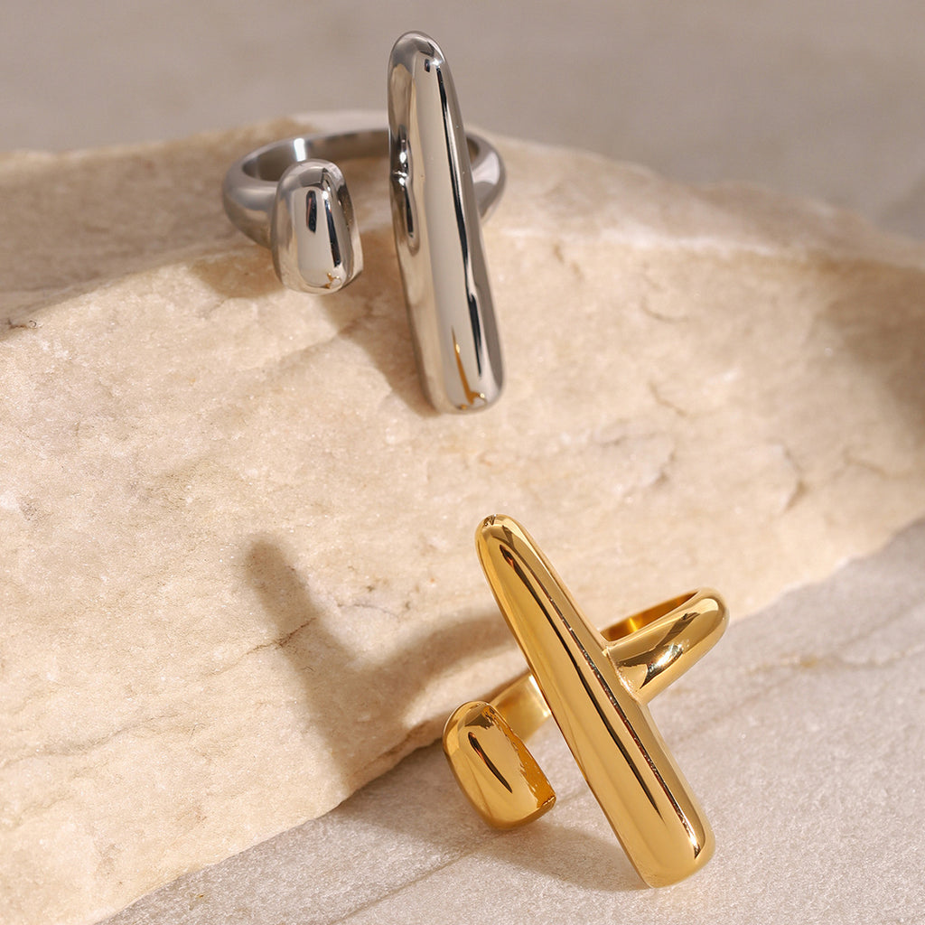 Stainless Steel Geometric Open Ring Exaggerated Item rings