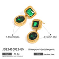 Gold-Plated Cubic Zirconia Vintage Stainless Steel Stud Earrings — alternate product view — jewelry finish and design detail