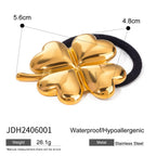 18k Gold Stainless Steel Hair Tie Hair Accessory Glossy U Large Black Hair Tie