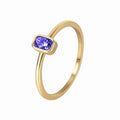 Gold-Plated Brass Square Red CZ Ring featuring cubic zirconia and a gold-tone finish — jewelry finish and design detail