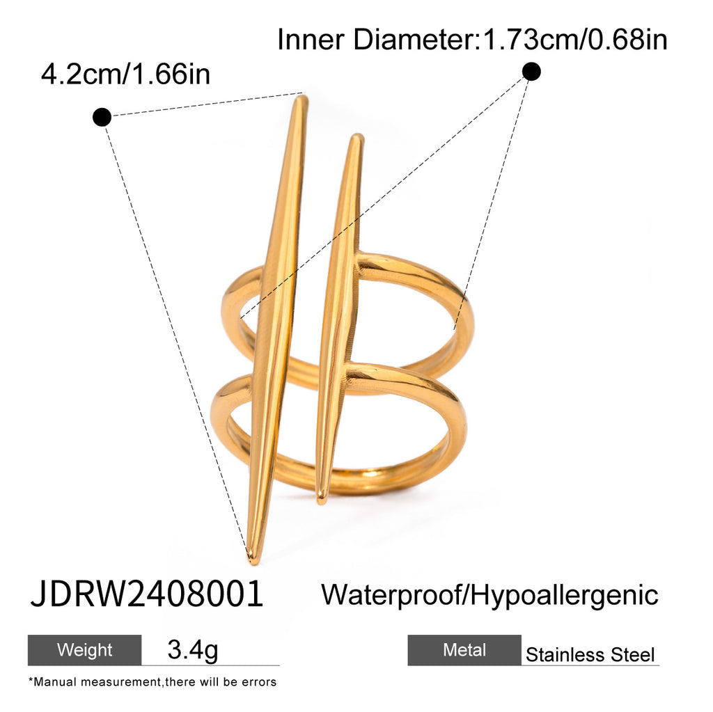 Stainless Steel Irregular Open Ring ring