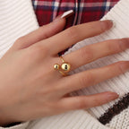 CYR0598 Asymmetric Round Bead Ring for Women Fashion Irregular Open Adjustable
