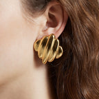 Stainless Steel Geometric Stud Earrings Jewelry Does Not Fade18k Gold accessories