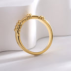 Gold-Plated Brass Knot Ring with Minimalist Detail for private-label fashion jewelry buyers