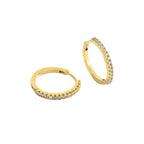 E0240 Earrings Gold-Plated Copper Micro-Paved Zircon Round Hoop Earrings Trendy Stud Earrings Jewelry