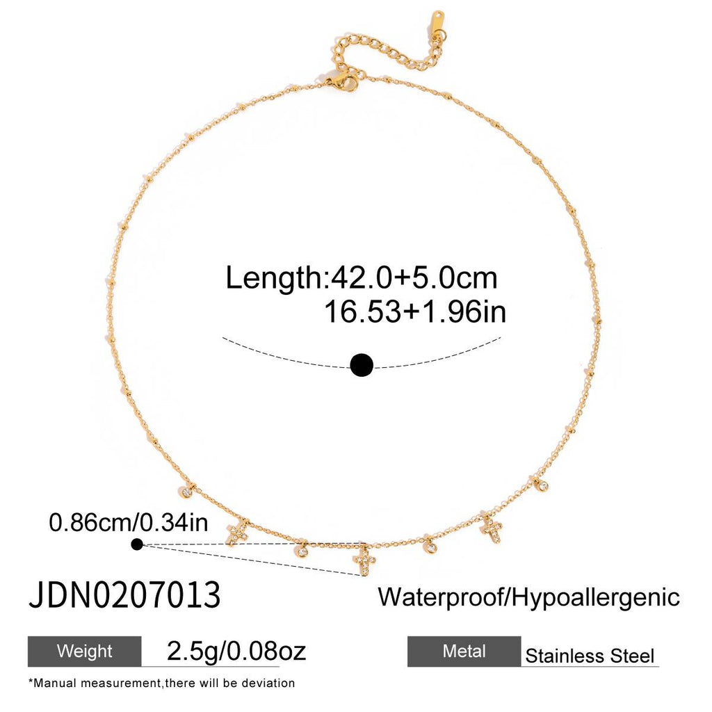 Zircon Necklace Women's Collarbone Chain Non-Fading Stainless Steel Jewelry